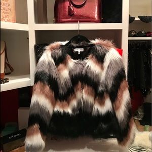 * NWOT Authentic John + Jenn Faux Fur Coat